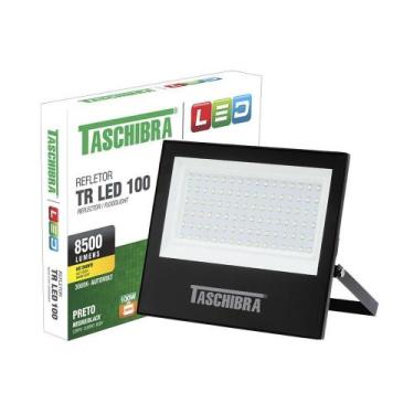 Imagem de Refletor Taschibra Led Tr Slim 100W Luz Branco Quente 3000K Preto Bivo