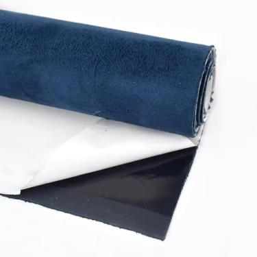 Imagem de Self-Adhesive Velvet Fabric (20x70cm, 1PC) – 0.8mm Thick Synthetic Suede for Car Roof Lining, DIY Projects, Durable(NavyBlue)