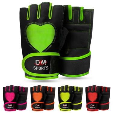 Imagem de DXM SPORTS Luvas de treino para mulheres com suporte de pulso – halterofilismo, treinamento, ciclismo, academia fitness exercício luvas (verde, pequena)