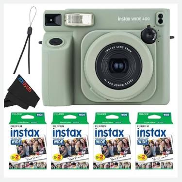 Imagem de Fujifilm Câmera instantânea INSTAX Wide 400 verde com pacote Pixibytes... (Câmera + 4 pacotes duplos largos)