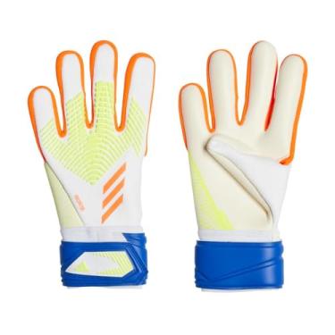 Imagem de adidas Luvas de goleiro unissex para adultos League Predator brancas/vermelho solar/ciano brilhante 9