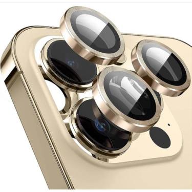 Imagem de Kit Película Lente Câmera Lisa Ou Brilho Diamante Compatível Com iphon
