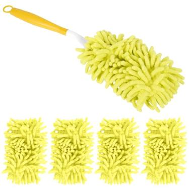 Imagem de Recargas de espanador de chenille para ventilador de janela de móveis, espanadores compatíveis com alça de espanador, uso seco e molhado, espanadores à mão, resistentes a rasgos, laváveis na máquina