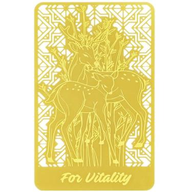 Imagem de Cartão de decoração 2025 Feng Shui Sika veado e bambu Golden Grove w5693