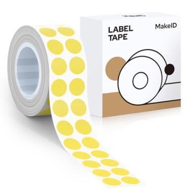 Imagem de MakeID Refil de fita adesiva E1 Q1, 16 mm x 4 m (1,6 cm x 13') adesivo contínuo laminado térmico à prova d'água autoadesivo multiuso substituição de fita de etiquetagem