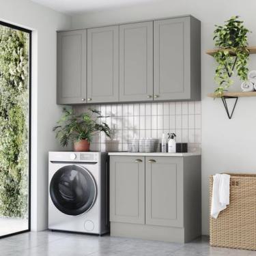 Imagem de Lavanderia Modulada 03 Peças com Tampo Emily Espresso Móveis