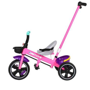 Imagem de Triciclo Infantil Com Empurrador Cinto De Segurança E Cesto - UNITOYS,