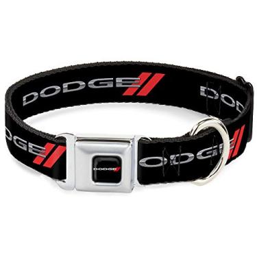 Imagem de Buckle-Down Coleira para cães com fivela de cinto de segurança – Dodge Red Lhombus – 3,8 cm de largura – serve para pescoço de 40,6 a 58,4 cm – Médio