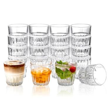 Imagem de SUN GKOTTA Pacote com 20 copos de uísque de 142 g, copos de shot à moda antiga, copos de bourbon para bebidas alcoólicas, conjunto de copos de shot com base pesada