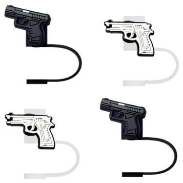 Imagem de STRACOUPI Tampa de palha de silicone para copos Stanley Cup, acessório decorativo reutilizável, pacote com 4