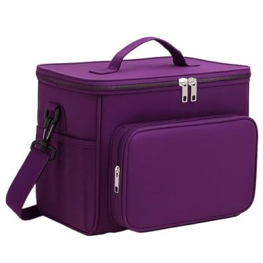 Imagem de Bolsa Térmica Grande, Lancheira com Alça Ajustável para Alimentos e Bebidas, Ideal para Trabalho, Academia e Passeios (Roxo)