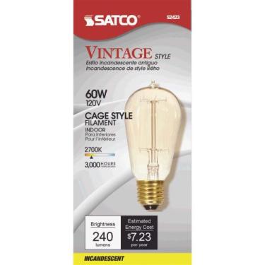 Imagem de Lâmpada incandescente Satco S2423 Vintage Style ST19 60W 120V, pacote 