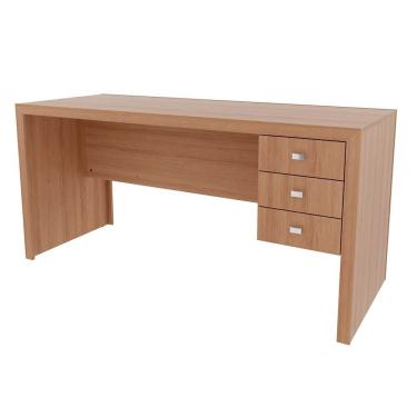Imagem de Mesa de Escritório ME4113 c/ 3 Gavetas Amêndoa - Tecno Mobili