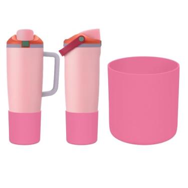 Imagem de ZXFYE Bota superior compatível com Owala 850 g 1,134 g FreeSip Sway garrafa de água e copo, antiarranhões e antiderrapante, grande capa protetora de silicone para Owalaa Sway