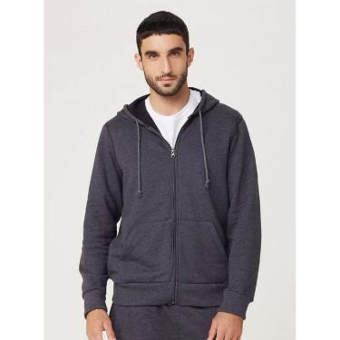 Imagem de Jaqueta Básica Moletom Peluciado Com Capuz