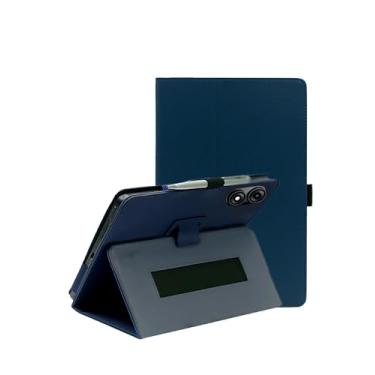 Imagem de Capa para tablet TABWEE T60 Pro de 13 polegadas, capa dobrável de couro sintético FJIASTB com suporte para caneta e alça de pulso, portátil para viagens de negócios (azul escuro)