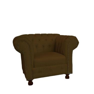 Imagem de Poltrona Chesterfield Capitone Luis XV Suede Marrom /  Decoracao , Sala estar, tv, recepção, barbearia