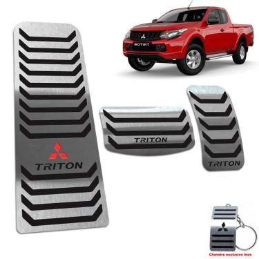 Imagem de Pedaleiras + Descanso L200 Triton 2018/2020 Automático Preto