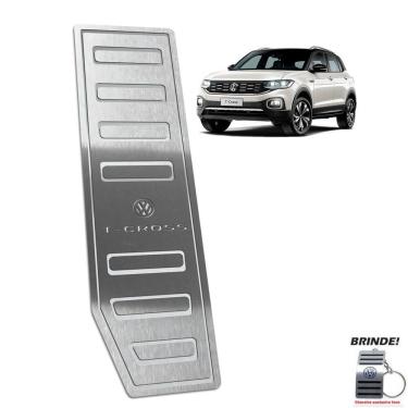 Imagem de Descanso de Pé Aço Inox Volkswagen T-Cross Gravação em Prata