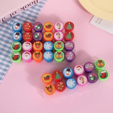 Imagem de 24 carimbos de Natal para professores, carimbos de plástico a granel para presentes de Natal (24, estilo Natal 12)