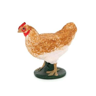 Imagem de Estatueta realista de galinha em PVC, modelo de animal de fazenda para