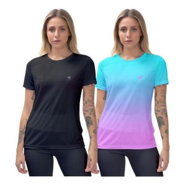 Imagem de Kit 2 Camisetas Feminina Fitness Academia Treino Proteção Uv - Efect, 