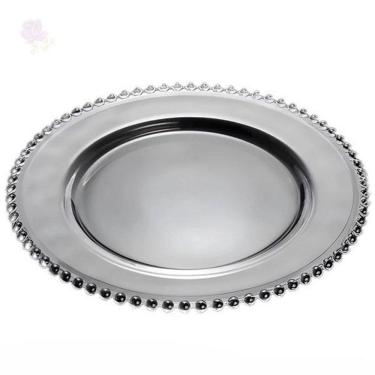 Imagem de Sousplat cristal perola de mesa redondo apoio 30cm