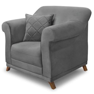 Imagem de Poltrona Decorativa Retro Polo Com Almofada Veludo 2938 Ezz