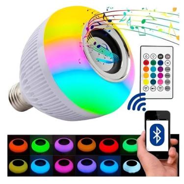 Imagem de Lâmpada LED Bluetooth RGB com Controle Remoto - Som de Alta Qualidade 