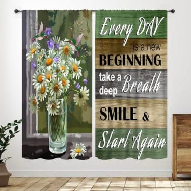 Imagem de Cortinas de margarida para casa de fazenda, madeira, vintage, verde, citações inspiradoras, pequenas, curtas, cafés, janelas, cozinha, sala de estar, banheiro, camadas, cortinas de tratamento de