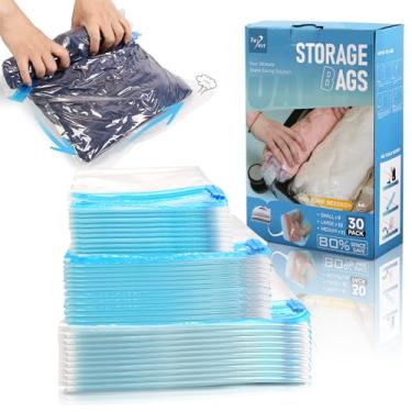 Imagem de Bolsas de compressão para viagem – Essenciais de viagem – Pacote com 30 bolsas economizadoras de espaço – sem necessidade de vácuo – Sacos de compressão para acessórios de cruzeiro