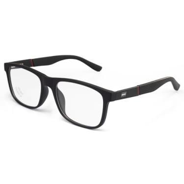 Imagem de Oculos Masculino Para Grau Esporte Fino Armação Retangular (Preto/Cinza)