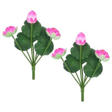 Imagem de 2 Unidades Simulação De Decoração De Lótus Decoração De Flores De Casamento Ramos De Flores Artificiais Picaretas De Flores Flor Falsa Lifelike. Artificial Eva Noiva Nenúfar Broto