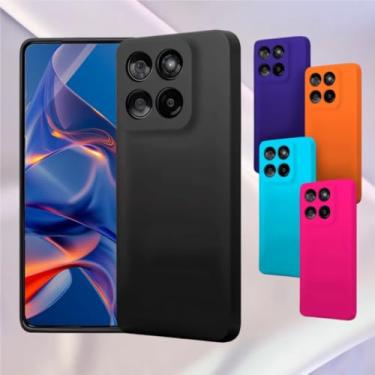 Imagem de Capa Capinha Compatível Motorola EDGE 60 PRO Silicone Aveludada Ultra Fina e Resistente (PRETO)