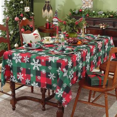 Imagem de SASTYBALE Guardanapos de pano de Natal 50 x 50 cm, padrão de floco de neve, 4 peças à prova de derramamento, à prova de poeira, resistente a amassados, laváveis para Natal, jantar, festa e feriados
