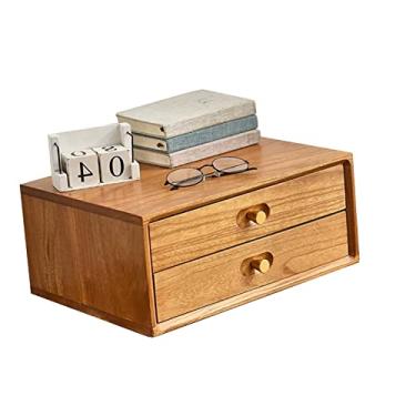 Imagem de Caixa organizadora de mesa – Armário de arquivos de mesa, organizador de mesa de madeira, prateleira de armazenamento arrumada para arquivamento de materiais de escritório, armário de armazenamento