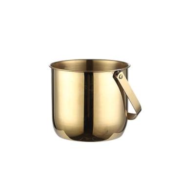 Imagem de baldes de gelo Balde de gelo aço inoxidável com alça, refrigerador balde metal e recipiente para bebidas(Gold)