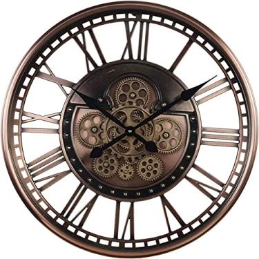 Imagem de Relógio de parede, relógio de parede vintage, relógio de parede vintage de 53 cm, relógio de parede de metal grande com números romanos silenciosos, para quarto, cozinha, sala de estar, bar, decoração