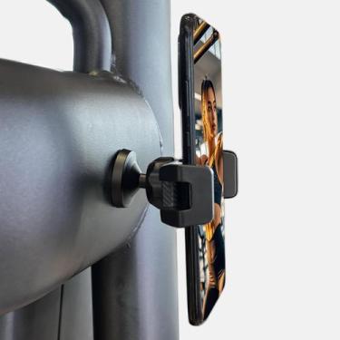 Imagem de Suporte magnético para telefone Wooerdacks Gym Cart 360 preto fosco