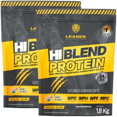 Imagem de 2x Whey Protein Hi-Blend 1,8kg Leader Nutrition - Creme de Avelã