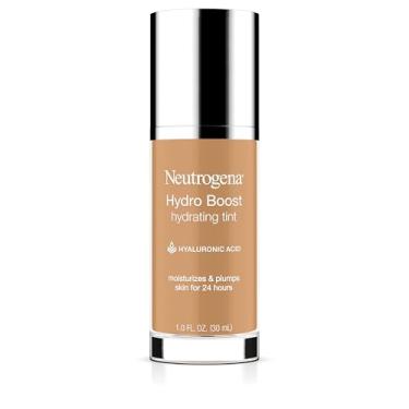 Imagem de Neutrogena Base hidratante Hydro Boost para pele seca, com ácido hialurônico, gel de água leve e livre de óleo, não comedogênico, 85 cores de mel 1 ml
