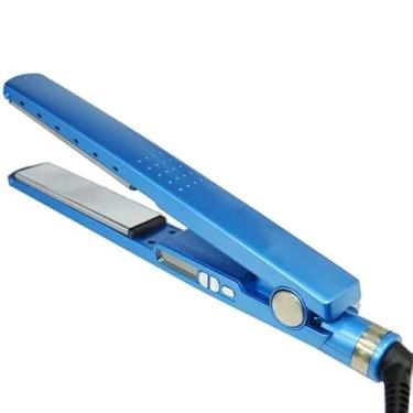 Imagem de Prancha Alisadora Digital com Placas de Titânio, LED Indicador de Temperatura, Cabo 360°, Azul oba