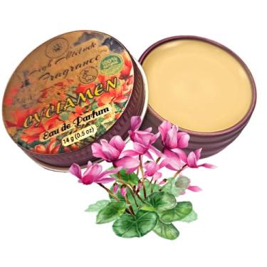 Imagem de Perfume CYCLAMEN - Eau de Parfum - Bálsamo Sólido - Óleos Essenciais de Aromaterapia (Cíclame Europeu, Lírio, Rosa de Mai, Mimosa, Laranja Amarga) - Fragrância Natural - Viagem, Festa, Presentes