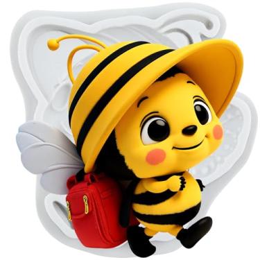 Imagem de MYPRACS Molde de silicone para fondant de abelha para decoração de bolo de açúcar, topo de cupcake, pasta de goma de chocolate, argila de polímero