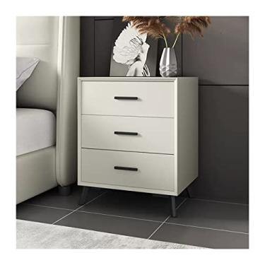 Imagem de Mesa de cabeceira com armazenamento, mesa de cabeceira com 3 gavetas com base resistente, mesa de cabeceira estreita de madeira, mesa de cabeceira para quarto, sala de estar, mesa de cabeceira, mesa