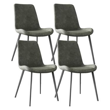 Imagem de ZYHSIJOBAS Conjunto de 4 cadeiras de jantar modernas para sala de jantar, cozinha, sala de jantar, conjunto com 4, cadeiras de sala de estar, à prova d'água, couro PU, cadeira lateral preta, estrutura