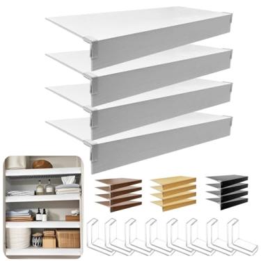 Imagem de KHASIM Capa de prateleira de arame, capas de rack de arame para despensa, 4 peças de forro de prateleira de madeira sintética de PVC, 83 x 40 cm, 0,6 cm de espessura para organização de casa e cozinha