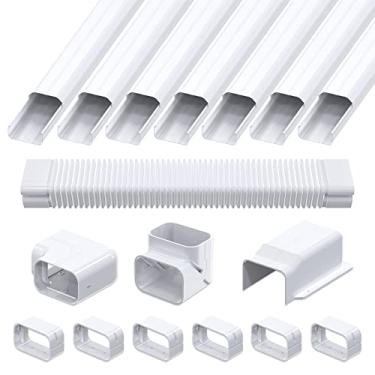 Imagem de LBG Products Kit de tubulação decorativa de linha de PVC de 10 cm de largura de 6 m para ar condicionado central, bomba de calor, mini divisão sem dutos
