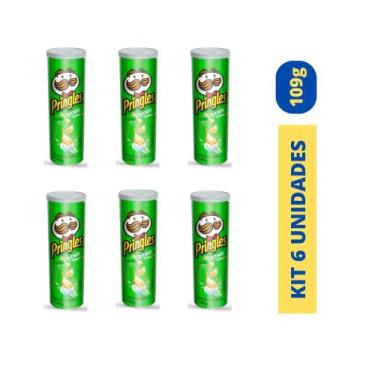 Imagem de Pringles Batata Kit c/ 6 un. - Kellogg, Sabor Creme e Cebola
