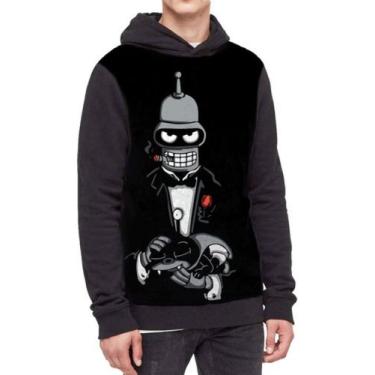 Imagem de Moletom Com Capuz Futurama Full Print Ref:687 - smoke, Preto, GG
